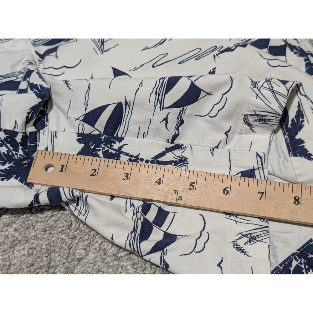 Talbots Chino Shorts Womens 4 Ivory Navy Sailboat Nautical Relaxed 7 Inseam - Picture 6 of 7